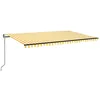Image de vidaXL Auvent Rétractable Automatique Auvent de Terrasse Store de Balcon Jardin Patio Extérieur Ombrage des Fenêtres 500x350 cm Jaune et Blanc