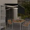 Image de vidaXL Auvent manuel rétractable avec store et LED 3x2,5 m Anthracite