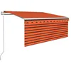 Image de vidaXL Auvent Rétractable Automatique avec Store Banne Pliable Jardin Balcon Terrasse Extérieur Protection Contre Rayons UV 3x2,5 m Orange Marron
