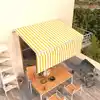 Image de vidaXL Auvent rétractable manuel avec store 3,5x2,5 m Jaune et blanc