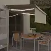 Image de vidaXL Auvent manuel rétractable avec store et LED 4x3 m Crème