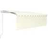 Image de vidaXL Auvent Automatique avec Store Capteur de Vent et LED Banne Pliable Jardin Balcon Terrasse Protection Contre Rayons UV 4x3 m Crème