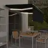 Image de vidaXL Auvent manuel rétractable avec store et LED 4,5x3 m Anthracite