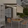 Image de vidaXL Auvent manuel rétractable avec store et LED 3x2,5 m Crème