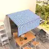 Image de vidaXL Auvent rétractable manuel avec store 3,5x2,5 m Bleu et blanc