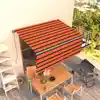 Image de vidaXL Auvent rétractable manuel avec store 3,5x2,5 m Orange et marron