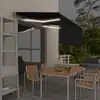 Image de vidaXL Auvent rétractable manuel avec store LED 3,5x2,5 m Anthracite