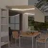 Image de vidaXL Auvent manuel rétractable avec store et LED 4x3m Crème