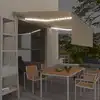 Image de vidaXL Auvent automatique et store capteur de vent et LED 4x3 m Crème