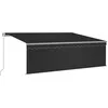 Image de vidaXL Auvent Manuel Rétractable avec Store Banne Pliable Jardin Balcon Terrasse Extérieur Protection Contre Rayons UV 4,5x3 m Anthracite