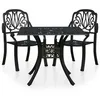 Image de vidaXL Ensemble de Bistro 3 pcs Salon de Jardin Meubles de Balcon Mobilier de Patio Table et Chaises de Terrasse Extérieur Aluminium Coulé Noir