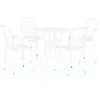 Image de vidaXL Ensemble de Bistro 5 pcs Salon de Jardin Mobilier de Terrasse Meubles de Balcon Table et Chaises de Patio Extérieur Aluminium Coulé Blanc