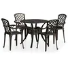 Image de vidaXL Ensemble de Bistro 5 pcs Salon de Jardin Meubles de Balcon Mobilier de Terrasse Table et Chaises de Patio Extérieur Aluminium Coulé Bronze