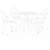 Image de vidaXL Ensemble de Bistro 5 pcs Salon de Jardin Meubles de Balcon Mobilier de Patio Table et Chaises de Terrasse Extérieur Aluminium Coulé Blanc