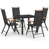 Image de vidaXL Ensemble à manger de jardin 5 pcs aluminium noir