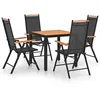 Image de vidaXL Ensemble à Manger de Jardin 5 pcs Aluminium Noir