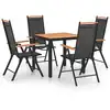Image de vidaXL Ensemble à manger de jardin 5 pcs aluminium noir