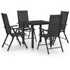 Image de vidaXL Ensemble à manger de jardin 5 pcs Aluminium Noir