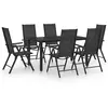 Image de vidaXL Ensemble à manger de jardin 7 pcs aluminium noir