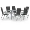 Image de vidaXL Ensemble à manger de jardin 7 pcs aluminium argenté et noir