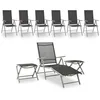 Image de vidaXL Salon de Jardin 9 pcs Noir et argenté