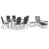 Image de vidaXL Ensemble à manger de jardin 10 pcs noir et argenté