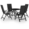 Image de vidaXL Ensemble de bistro 5 pcs noir et anthracite
