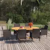 Image de vidaXL Ensemble à manger de jardin 7 pcs Résine tressée Marron