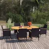 Image de vidaXL Ensemble à manger de jardin 7 pcs Résine tressée Noir
