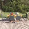 Image de vidaXL Ensemble à manger de jardin 7 pcs Résine tressée Gris