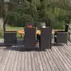 Image de vidaXL Ensemble à manger de jardin 7 pcs Résine tressée Noir