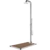 Image de vidaXL Douche de jardin avec base marron 230 cm Acier inoxydable