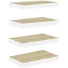 Image de vidaXL 4X Etagères Murales Flottantes Etagères Suspendues Supports Muraux Salon Salle de Séjour Maison Intérieur Chêne et Blanc 40x23x3,8 cm MDF