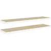 Image de vidaXL 2X Etagères Flottantes Murales Etagères Suspendues Supports Muraux Salon Salle de Séjour Maison Chêne et Blanc 120x23,5x3,8 cm MDF