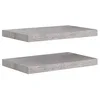 Image de Étagères murales flottantes 2 pcs gris béton 50x23x3,8 cm MDF