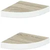 Image de vidaXL 2X Etagères d'angle Murales Etagères Flottantes Suspendues Salon Salle de Séjour Maison Intérieur Chêne et Blanc 25x25x3,8 cm MDF