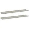 Image de vidaXL 2X Etagères Murales Etagères Suspendues Etagères Flottantes Salon Salle de Séjour Chambre à Coucher Maison Intérieur Gris Béton 80x9x3 cm