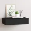 Image de vidaXL Étagère à tiroir murale noir 40x23,5x10 cm MDF