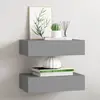 Image de vidaXL Étagères à tiroirs murales 2 pcs gris 40x23,5x10 cm MDF
