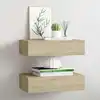 Image de vidaXL Étagères à tiroirs murales 2 pcs chêne 40x23,5x10 cm MDF
