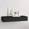 Image de vidaXL Étagère à tiroir murale Noir 60x23,5x10 cm MDF