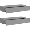 Image de vidaXL 2X Etagères à Tiroirs Murales Etagères Flottantes Suspendues Supports Muraux Salon Salle de Séjour Maison Intérieur Gris 60x23,5x10 cm MDF