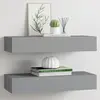 Image de vidaXL Étagères à tiroirs murales 2 pcs gris 60x23,5x10 cm MDF