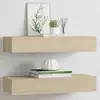 Image de vidaXL Étagères à tiroirs murales 2 pcs chêne 60x23,5x10 cm MDF