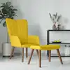 Image de vidaXL Chaise de relaxation avec repose-pied Jaune moutarde Velours