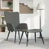 Image de vidaXL Chaise de relaxation avec repose-pied Gris foncé Velours