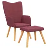 Image de Chaise de relaxation avec tabouret Rouge bordeaux Tissu