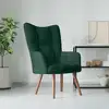 Image de vidaXL Chaise de relaxation Vert foncé Velours