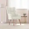 Image de vidaXL Chaise de relaxation Blanc crème Velours