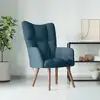 Image de vidaXL Chaise de relaxation Bleu Velours